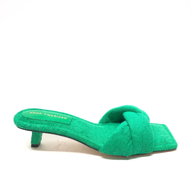 Sandals Heels Kitten By Good American In Green, Size: 9.5